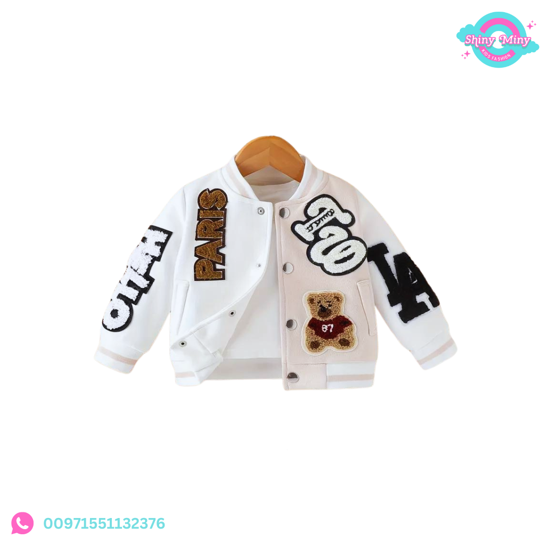 baby boy's cute jacket , white color.